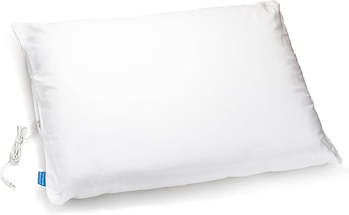 Sound Oasis Sleep Therapy Pillow, 2 Hi-Fidelity, Ultra-Thin Stereo Speakers, Vol. Control, Connect to Sound Source, Fall Asleep Wake Up Refreshed, Sleep, Relax, Manage Tinnitus, Comfortable & Soft.