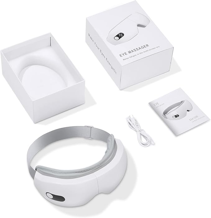 NOWWISH Eye Massager with Heat - Smart Mask for Relax Eye, Fathers Day, Birthday Gifts for Women and Men Mom Dad Wife - White