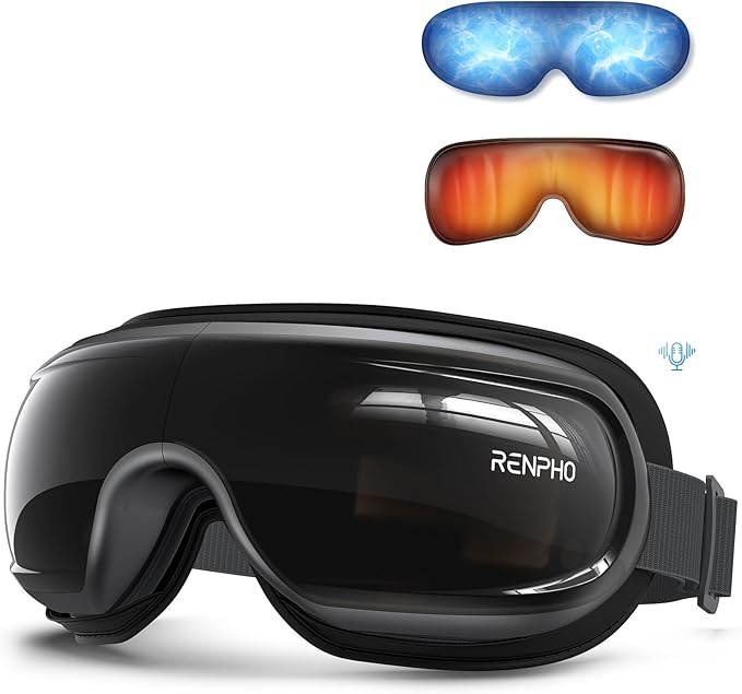 RENPHO Eye Massager with Heat and Cooling for Migraines, Father's Day/Birthday Gifts for Women/Men/Mom/Dad, Eyeris 3 FSA HSA Voice Control Eye Massager, Eye Care Device with DIY Massage Setting