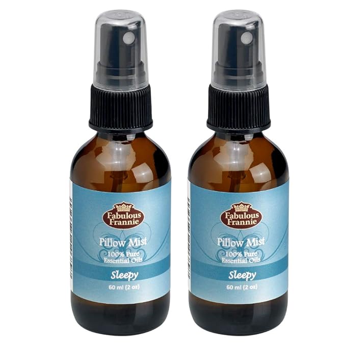 Fabulous Frannie Sleep Essential Oil Pillow or Room Mist A Perfect Blend of Lavender, Vetiver, Marjoram and Chamomile Pure Essential Oils 2oz Each 2pk