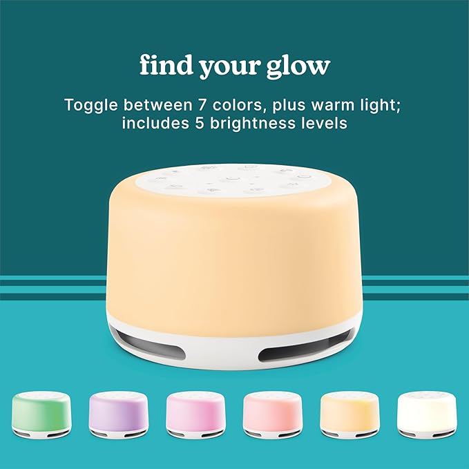 Homedics SoundSleep Aura, Sound Machine for Better Sleep, 7-Color Mood-Enhancing Light, 28 Soothing Sounds, Bluetooth Compatible, Meditation & Mindfulness Aid, Portable