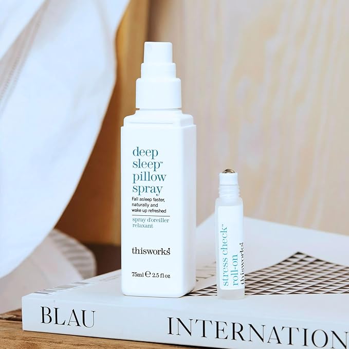 thisworks Deep Sleep Pillow Talk Set: Deep Sleep Pillow Spray 75 ml / 2.5 oz & Stress Check Roll On