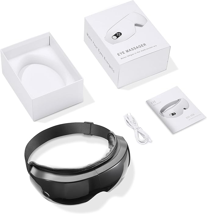 NOWWISH Eye Massager with Heat - Smart Eye Mask for Relax Eye, Birthday Gifts for Women and Men, Gifts for Mom Dad - Black