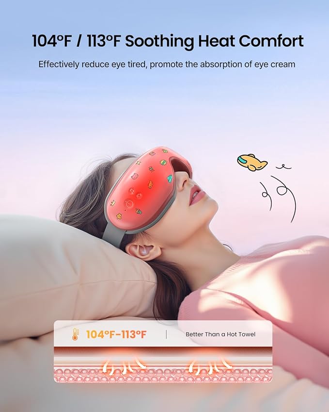RENPHO Eyeris 1 Eye Massager with Heat, Birthday Gifts for Mom Women Men Her Him Dad, Smart Sleep Mask for Relax Eye,Improve Sleep