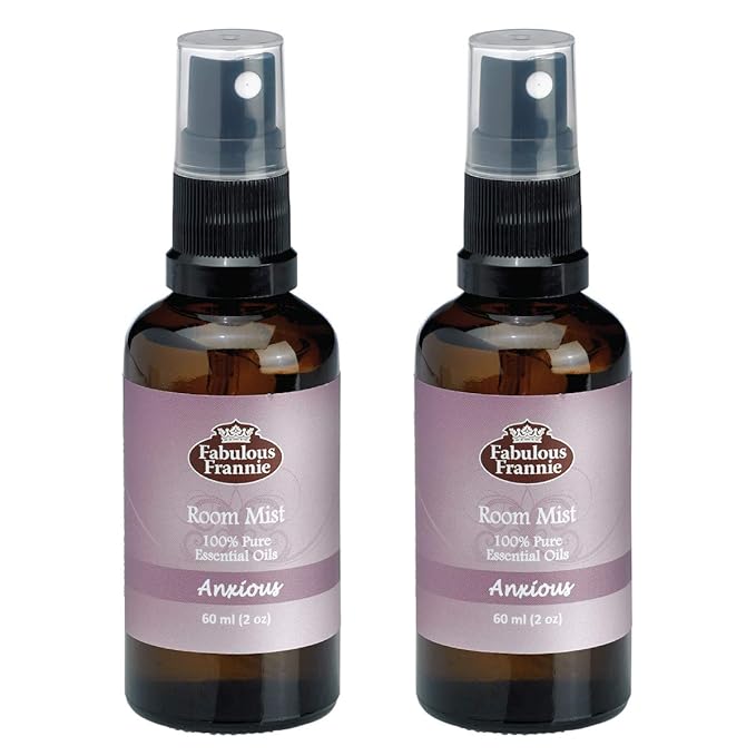 Fabulous Frannie Anxious Essential Oil Pillow or Room Mist A Perfect Blend of Lavender, Bitter Orange, Bergamot and Clary Sage Essential Oils 2oz Each 2pk