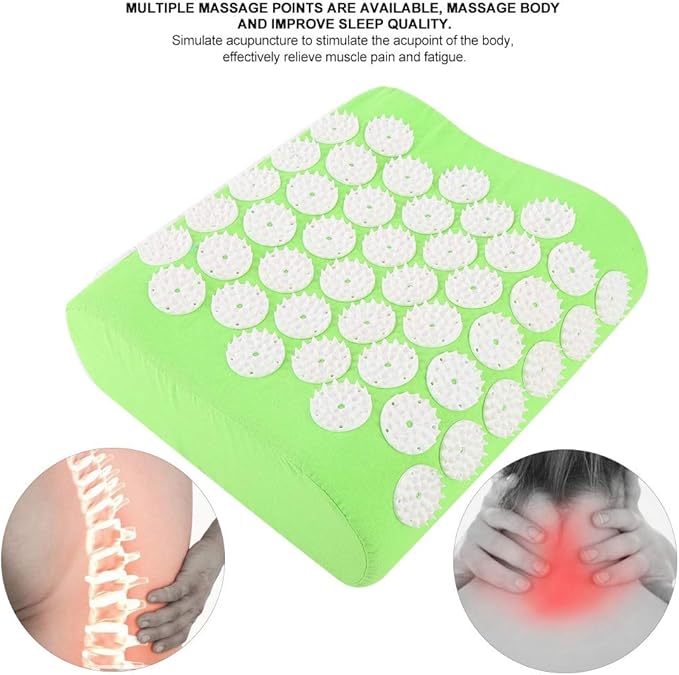 Health Pillow, Acupuncture Massage Pillow Sleep Aid Pillow Multiple Massage Points for Athlete Business Man Women for Health Concerns(Fruit Green)