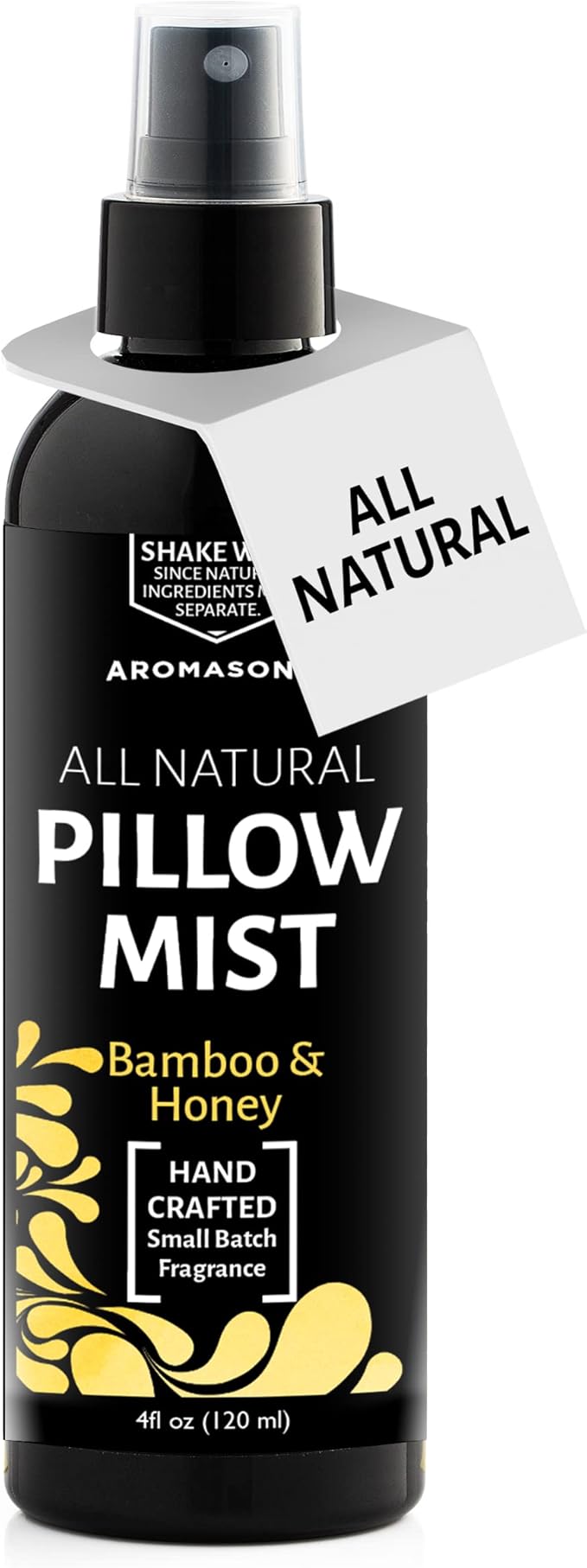 Aromasong Bamboo & Honey Pillow Spray - All Natural Calming Linen & Bedtime Mist for Deep Sleep - Aromatherapy Essential Oils for Sleeping