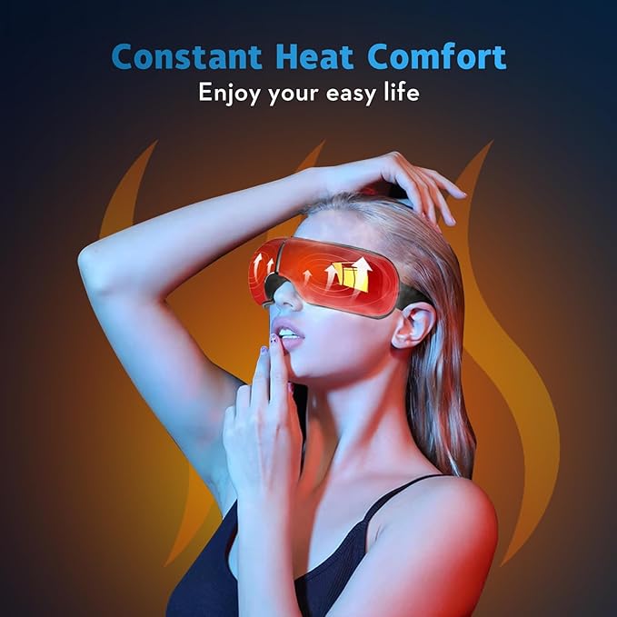 Eye Massager with Heat and Music,Eye Massager for Migraines,Sleep Eye Mask for Reduce Eye Strain,Ideal Christmas Gifts for Women/Men