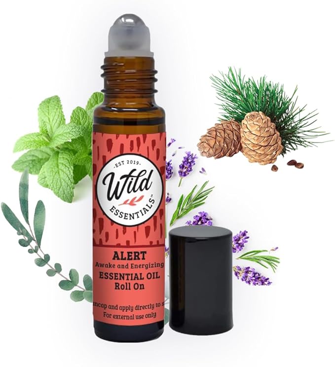 Alert Essential Oil Roll On, 10ml, Made with 100% Pure, Premium Grade Essential Oils and Organic Jojoba Oil, Ready to Use, Moisturizer, All Natural