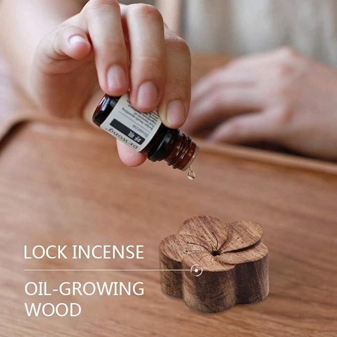Brown Walnut Essential Oil Diffuser Fragrance Diffused Sleep Aid Aromatherapy, Flower Shaped Essential Oil Diffuser, Diffuser for Stress Relief Diffusers Aromatherapy