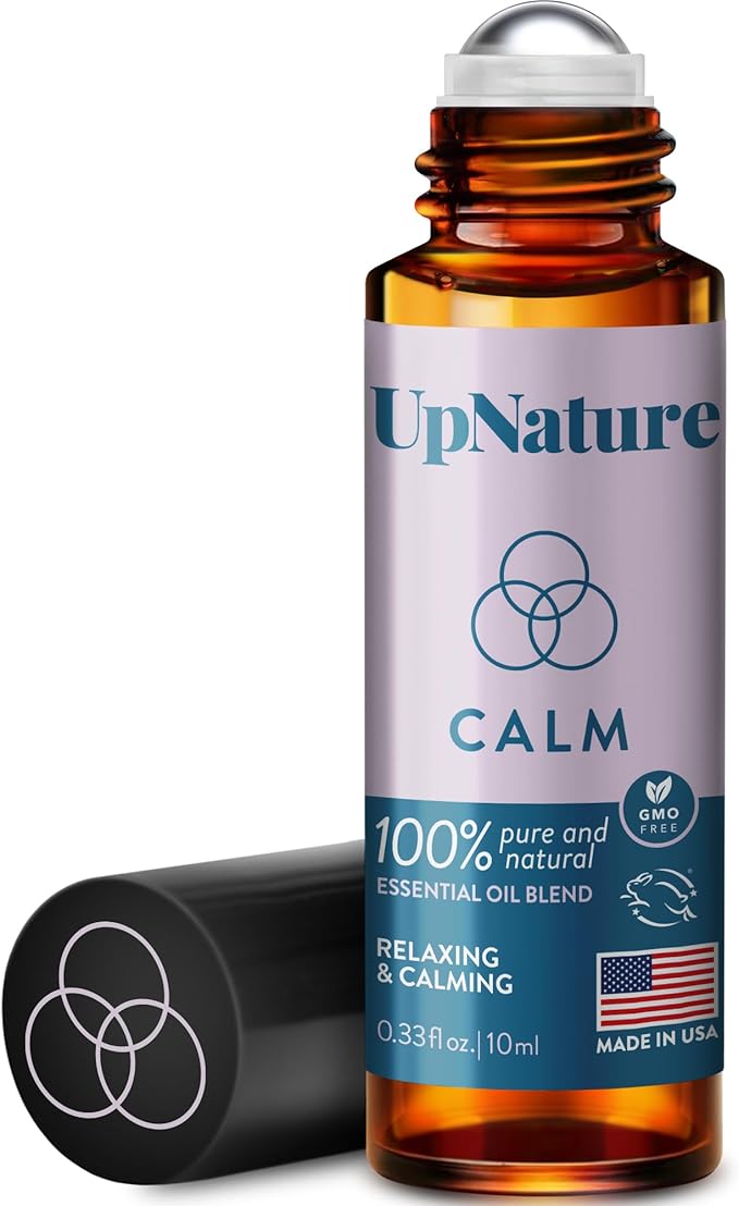 UpNature Calm Essential Oil Roll On - 100% Natural Stress Relief Aromatherapy - Relaxation Self Care Gifts for Women - Nurse Essentials