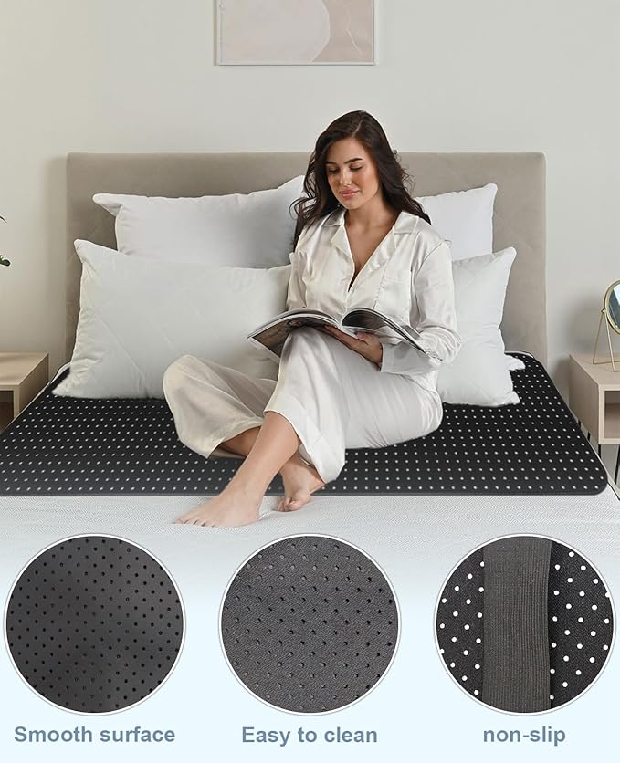Grounding Mat King, PU Leather, Grounding Mat for Bed Improves Sleeping, 54X78IN