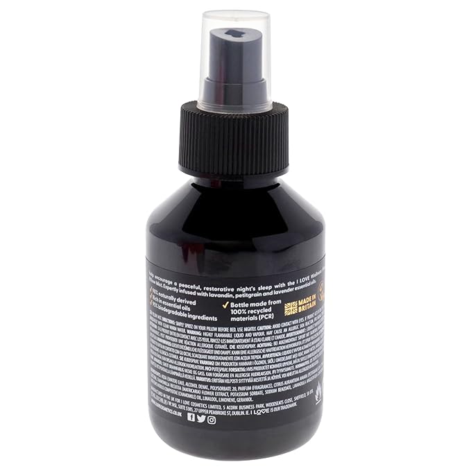 I LOVE Wellness Sleep Pillow Mist - Lavender Pillow Spray for Sleep - Essential Oil Pillow Mist - Calming Fabric Spray for Peaceful Sleep - 4.2 oz