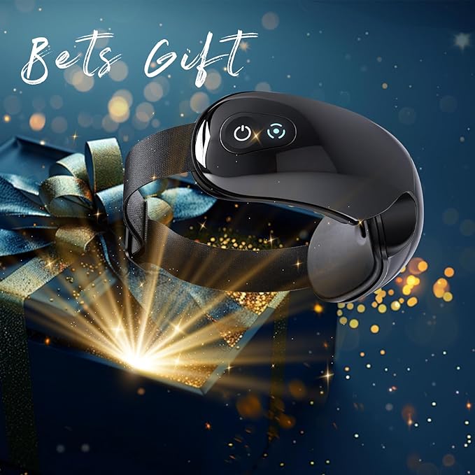 Eye Massager with Heat and Music,Eye Massager for Migraines,Sleep Eye Mask for Reduce Eye Strain,Ideal Christmas Gifts for Women/Men