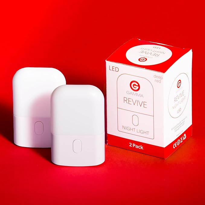 Revive - 670nm - Red Night Light (2 Pack) Sleep Therapy by Gamma - Melatonin Promoting Natural Sleep Aid