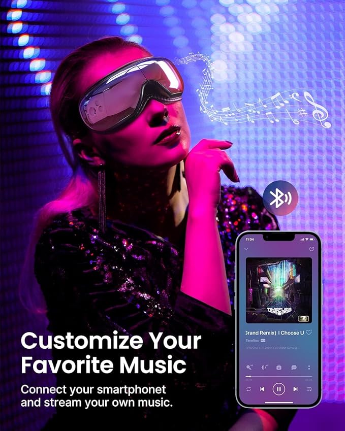 RENPHO Father's Day Gifts Eyeris 1 Eye Massager with Heat, Sleep Mask with Bluetooth Music, Face Massager, Eye Care Device, Reduce Eye Strain Birthday Gifts for Women Men Her Him