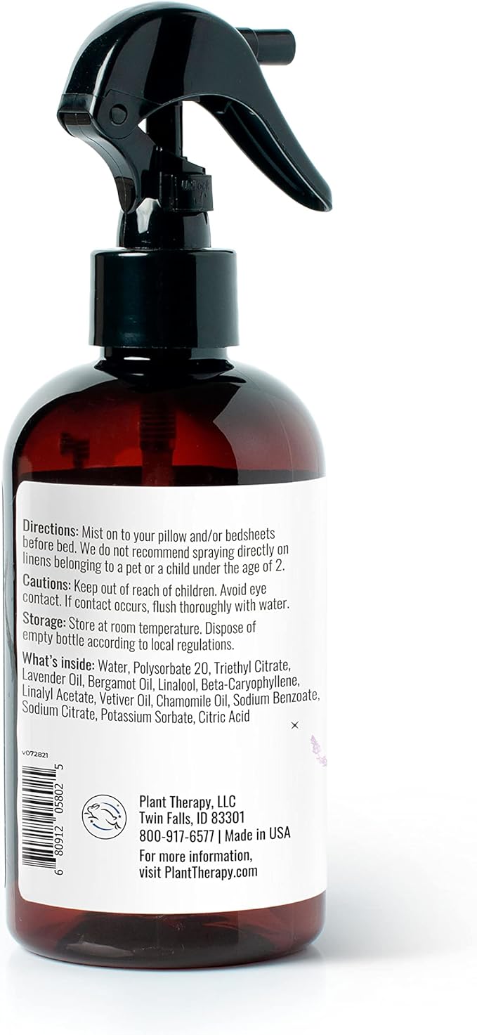 Plant Therapy Blissful Dreams Lavender Pillow and Linen Mist and Room Spray, for Relaxation & Sleep, Powered by Essential Oils Like Lavender & Roman Chamomile, Aromatherapy Sleep Spray, 8 oz
