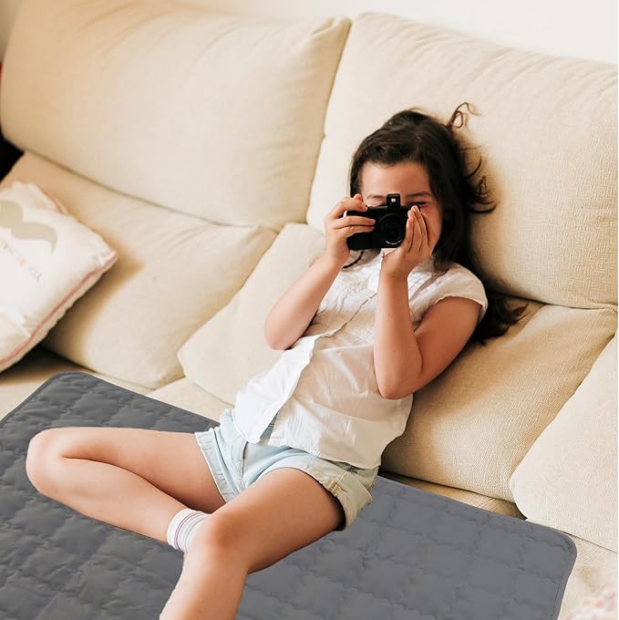 Grounding Mat 23.6x34.2 Inch, Ground Blanket with Silver Fiber & Cotton for Stress Relief & Sleep Improvement, Couch/Bed Use