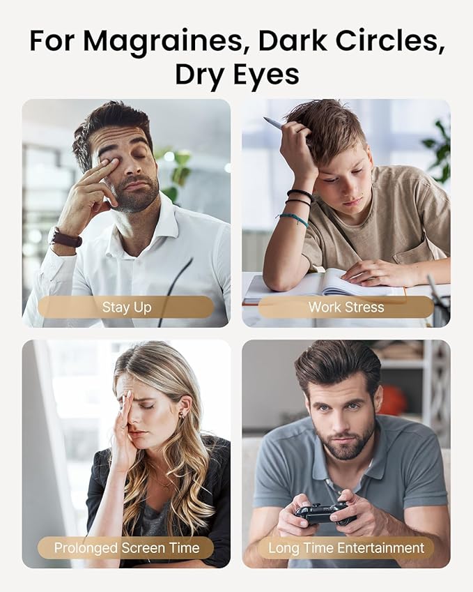RENPHO Eye Massager with Heat and Cooling for Migraines, Father's Day/Birthday Gifts for Women/Men/Mom/Dad, Eyeris 3 FSA HSA Voice Control Eye Massager, Eye Care Device with DIY Massage Setting