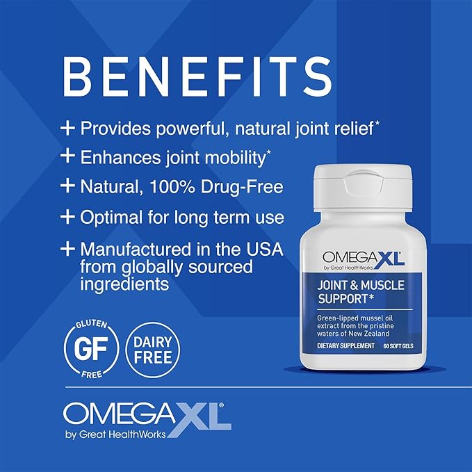 OmegaXL Joint Relief Supplement - Natural Muscle Support, 60 Softgels (2 Pack) & SleepXL immediate-Release melatonin, L-Theanine (Calming), Chamomile, Magnesium & B6 (60 Vegan Capsules)