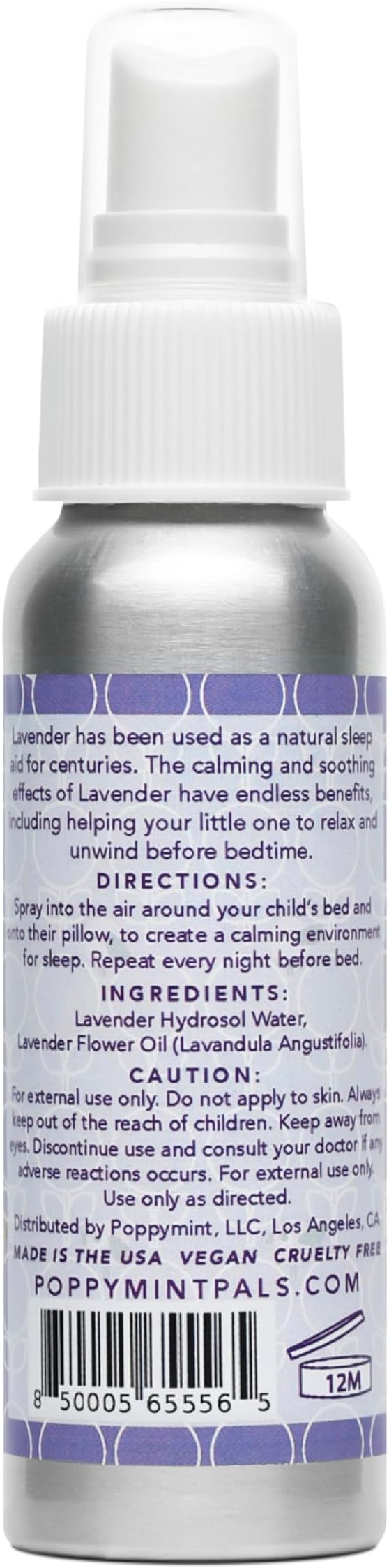 Poppymint Pals Lavender Sleepytime Spray Mist – (2.7oz, Pack of 1) Sweet Dreams for Little Ones - Lavender Essential Oil for Pillow and Bedroom to Enhance Sleeping - For Kids and Toddlers