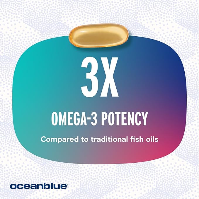 Oceanblue Professional Omega-3 2100 â 120 ct â Triple Strength Burpless Fish Oil Supplement with High-Potency EPA, DHA, DPA and Vitamin D3 â Wild-Caught â Vanilla Flavor (60 Servings)