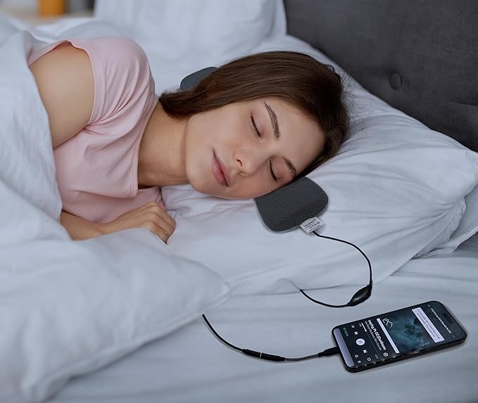 Somnus - Wired Pillow Speaker for Sleeping, USB C & Aux Support, Sleep Headphones, Volume Control, Audio Books and Podcasts, Slumber Music Pillow, for iphone16-15&Samsung.