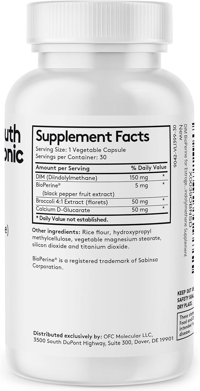 Youth & Tonic Menopause & PMS Support for Women Through Balanced Estrogen Metabolism â 90 Pills with DIM Black Cohosh Red Clover Dong Quai Soy Isoflavones