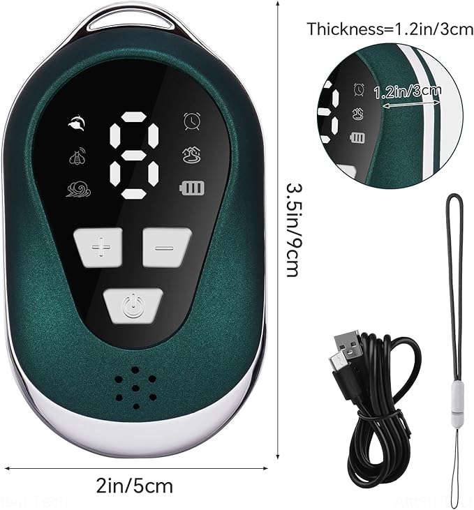 Tomorotec Handheld Sleep Aid Device, Stress Reduction and Mind Relaxation with 4 Soothing Scene Sounds & 9 Intensity Levels, Enhances Sleep Quality and Portable for Sports, Walking, Relaxation (Green)