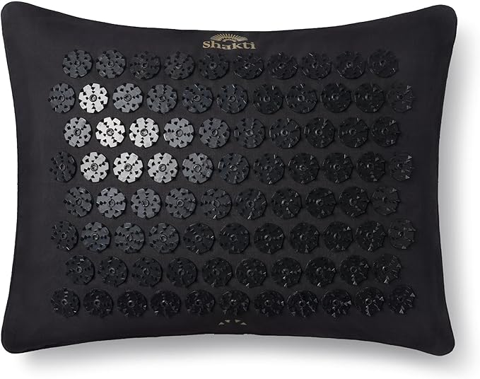 ShaktiMat Premium Acupressure Pillow, Level 3 in Shakti Black, Massage Muscles, Aid Sleep & Unlock Inner Tension | Similar to Acupuncture, No Needles Required | FSA/HSA Eligible