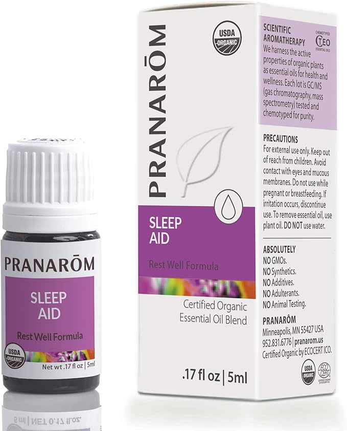 Pranarom - Sleep Aid Essential Oil Blend, Diffuser Oil for Sleep Support, Aromatherapy Oils, Oils for Diffuser for Home, Diffuser Oils with Lavender, Clary Sage, and Spikenard, 5mL