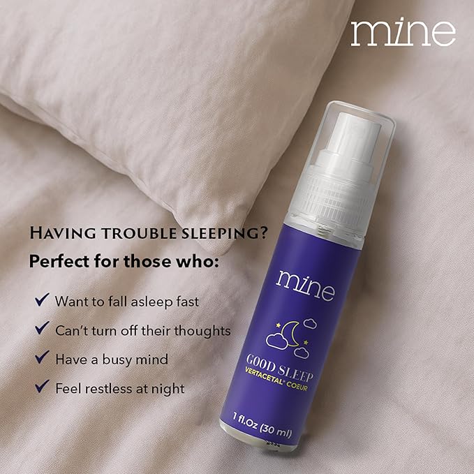 Mine Deep Sleep Pillow Spray, Lavender Sleep Spray, Bed Spray - Chamomile, Vetiver, Lavender Pillow Spray for Sleeping, GABA Lavender Spray, Alternative to Melatonin Spray for Sleep & GABA Supplement