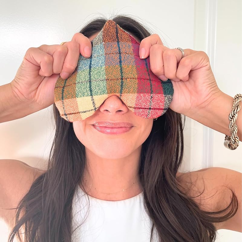 Organic Eye Pillow - Lavender & Flaxseed for Puffiness Relief, Sinus & Migraine Therapy | Relaxation Mask & Valentines Day Gift for Wife, Mom & Best Friend