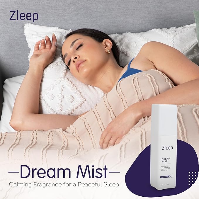 Zleep - Dream Pillow Spray for Sleep - Soothing Pillow Mist for Relaxation with Vetiver, Chamomile, & Lavender, Portable Spray for Linen & Bedsheet