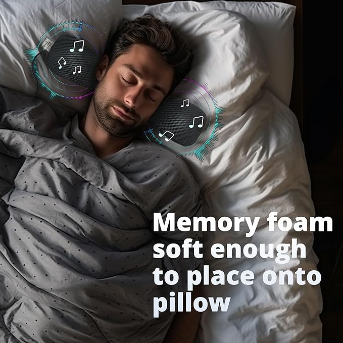 Somnus - Wired Pillow Speaker for Sleeping, Lightning & Aux Support, Sleep Headphones, Volume Control, Audio Books and Podcasts, Slumber Music Pillow, for iPhone 14-6 Series.