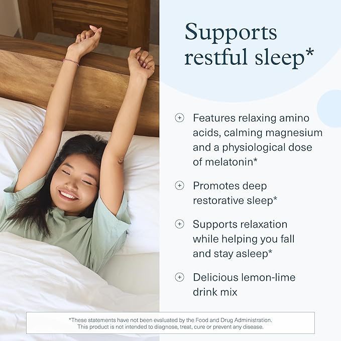 Youtheory Sleep Nighttime Powder - Sleep Support Supplement for Calm & Relaxation* - Contains Melatonin, Magnesium, L-Theanine & L-Glycine - Dairy, Soy & Gluten Free - 6 oz