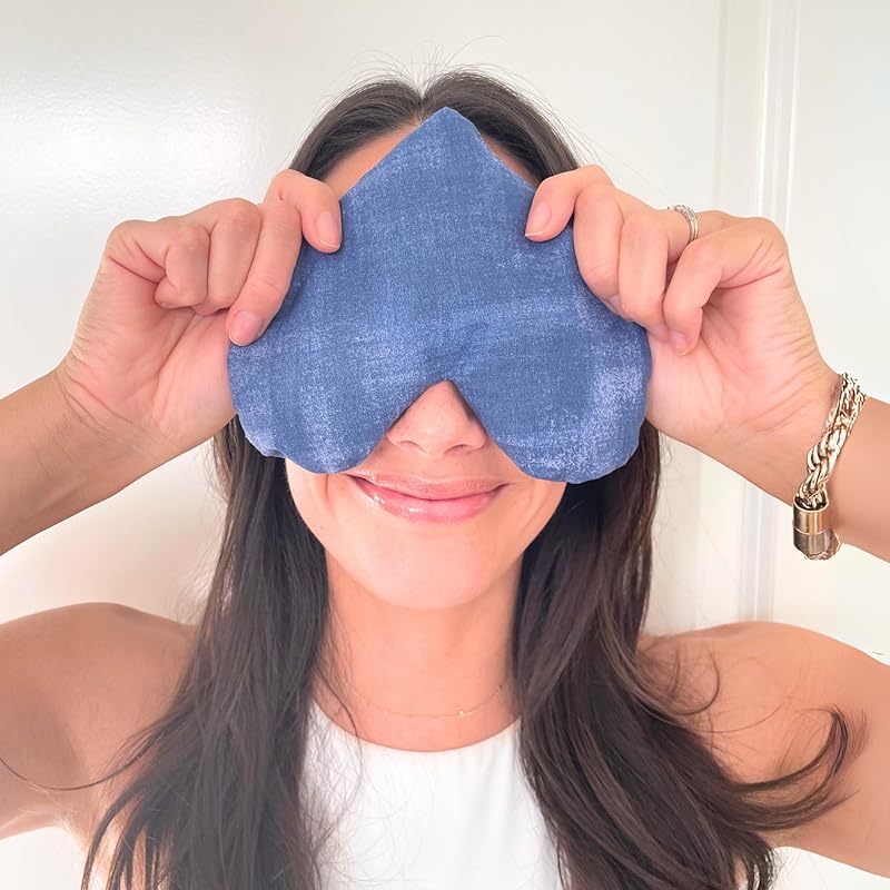 Organic Eye Pillow - Lavender & Flax Seed for Hot/Cold Therapy, Migraine & Sinus Relief | Relaxation Mask & Ideal Valentine's Day Gift for Her, Wife, Girlfriend, Best Friend