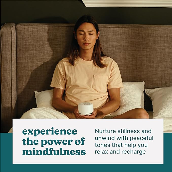 Homedics SoundSleep Aura, Sound Machine for Better Sleep, 7-Color Mood-Enhancing Light, 28 Soothing Sounds, Bluetooth Compatible, Meditation & Mindfulness Aid, Portable