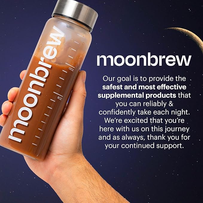MoonBrew Nighttime Magnesium Hot Cocoa, Natural Sleep Aid Drink Mix for Adults - Calming Melatonin-Free Sleep Support - Sleepy Hot Chocolate Powder with L-Theanine, Chamomile & Zinc Glycinate - 3-Pack