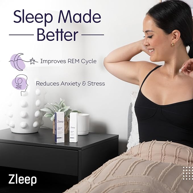Zleep - Dream Pillow Spray for Sleep - Soothing Pillow Mist for Relaxation with Vetiver, Chamomile, & Lavender, Portable Spray for Linen & Bedsheet