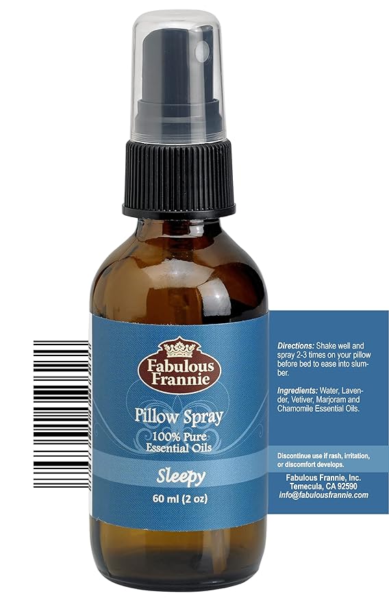 Fabulous Frannie Sleep Essential Oil Pillow or Room Mist A Perfect Blend of Lavender, Vetiver, Marjoram and Chamomile Pure Essential Oils 2oz Each 2pk