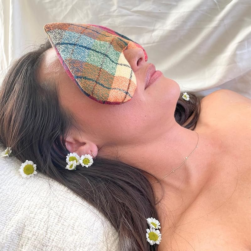 Organic Eye Pillow - Lavender & Flaxseed for Puffiness Relief, Sinus & Migraine Therapy | Relaxation Mask & Valentines Day Gift for Wife, Mom & Best Friend