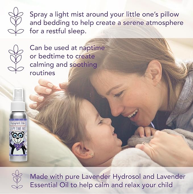 Poppymint Pals Lavender Sleepytime Spray Mist – (2.7oz, Pack of 1) Sweet Dreams for Little Ones - Lavender Essential Oil for Pillow and Bedroom to Enhance Sleeping - For Kids and Toddlers