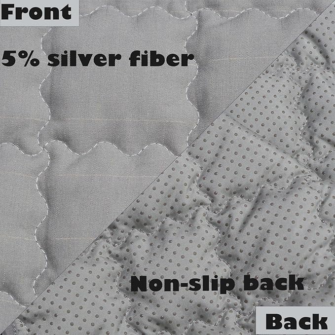 Grounding Mat 23.6x34.2 Inch, Ground Blanket with Silver Fiber & Cotton for Stress Relief & Sleep Improvement, Couch/Bed Use