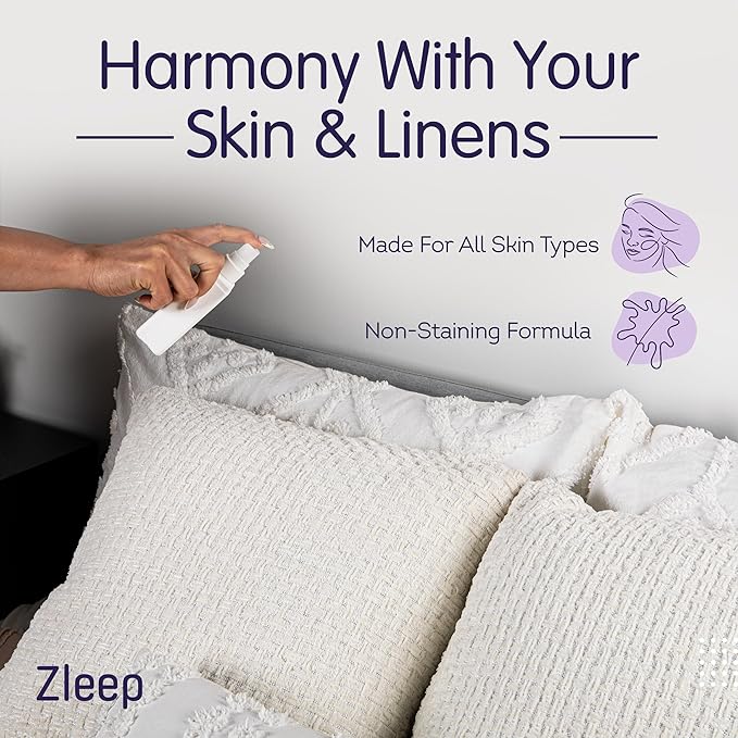 Zleep - Dream Pillow Spray for Sleep - Soothing Pillow Mist for Relaxation with Vetiver, Chamomile, & Lavender, Portable Spray for Linen & Bedsheet