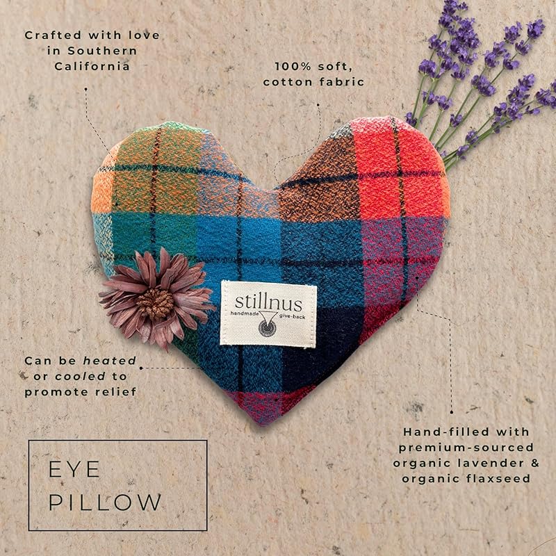 Organic Eye Pillow - Lavender & Flaxseed for Puffiness Relief, Sinus & Migraine Therapy | Relaxation Mask & Valentines Day Gift for Wife, Mom & Best Friend
