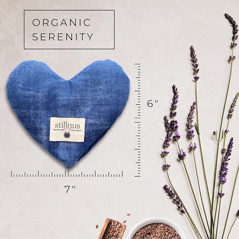 Organic Eye Pillow - Lavender & Flax Seed for Hot/Cold Therapy, Migraine & Sinus Relief | Relaxation Mask & Ideal Valentine's Day Gift for Her, Wife, Girlfriend, Best Friend