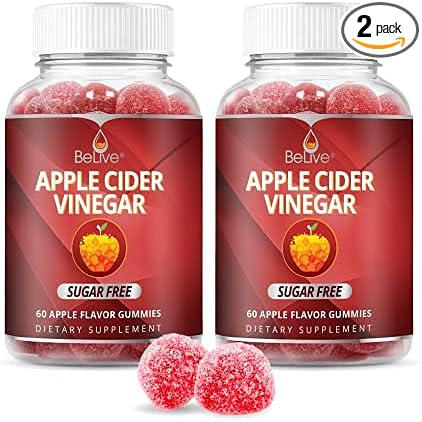 BeLive Apple Cider Vinegar Sugar Free Gummies â Great for Digestion & Healthy Diet - Gluten Free, No Glucose Syrup, ACV Gummies Alternative to Capsules & Drink (120 Ct) â 2 Pack