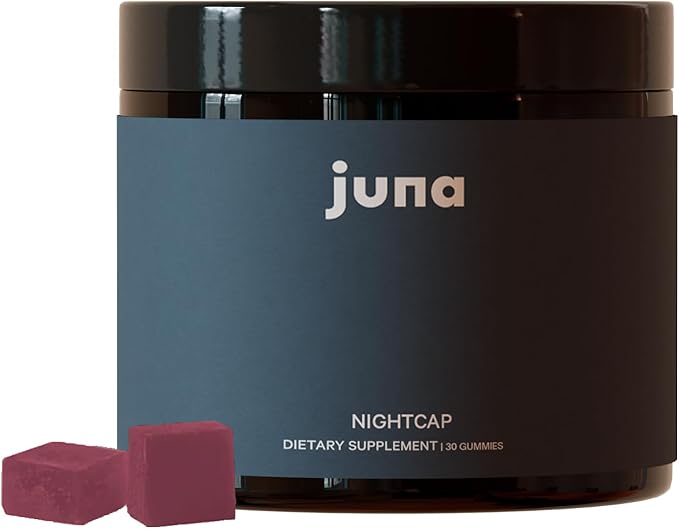 Juna Nightcap Sleep Gummies – Sugar-Free, All-Natural Sleep Aid with Low-Dose Melatonin, Tart Cherry, GABA, Magnesium, Chamomile & Passionflower – 30 Servings
