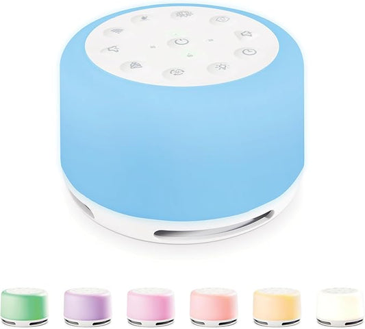 Homedics SoundSleep Aura, Sound Machine for Better Sleep, 7-Color Mood-Enhancing Light, 28 Soothing Sounds, Bluetooth Compatible, Meditation & Mindfulness Aid, Portable
